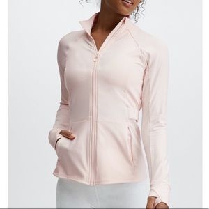 Fabletics Pink Trinity Performance Zip-Up Long Sleeve Workout Jacket Small